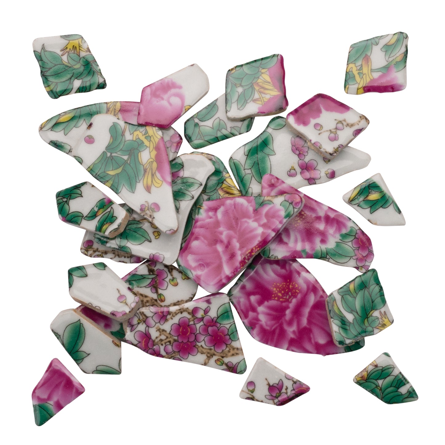 Irregular Empress Floral Pattern Printed Glazed Ceramic Tiles 250g