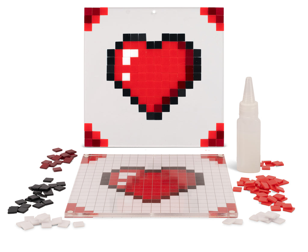 Happy Heart Pixel Art Resin Mosaic Kit