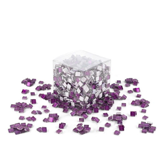 Grape'o'licious Glitter Purple Mosaic Glass Tiles 1Kg **School Bulk Buy**