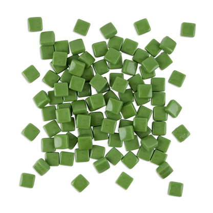Green Glass Blocks 12mm Mosaic Tiles 1Kg **School Bulk Buy**