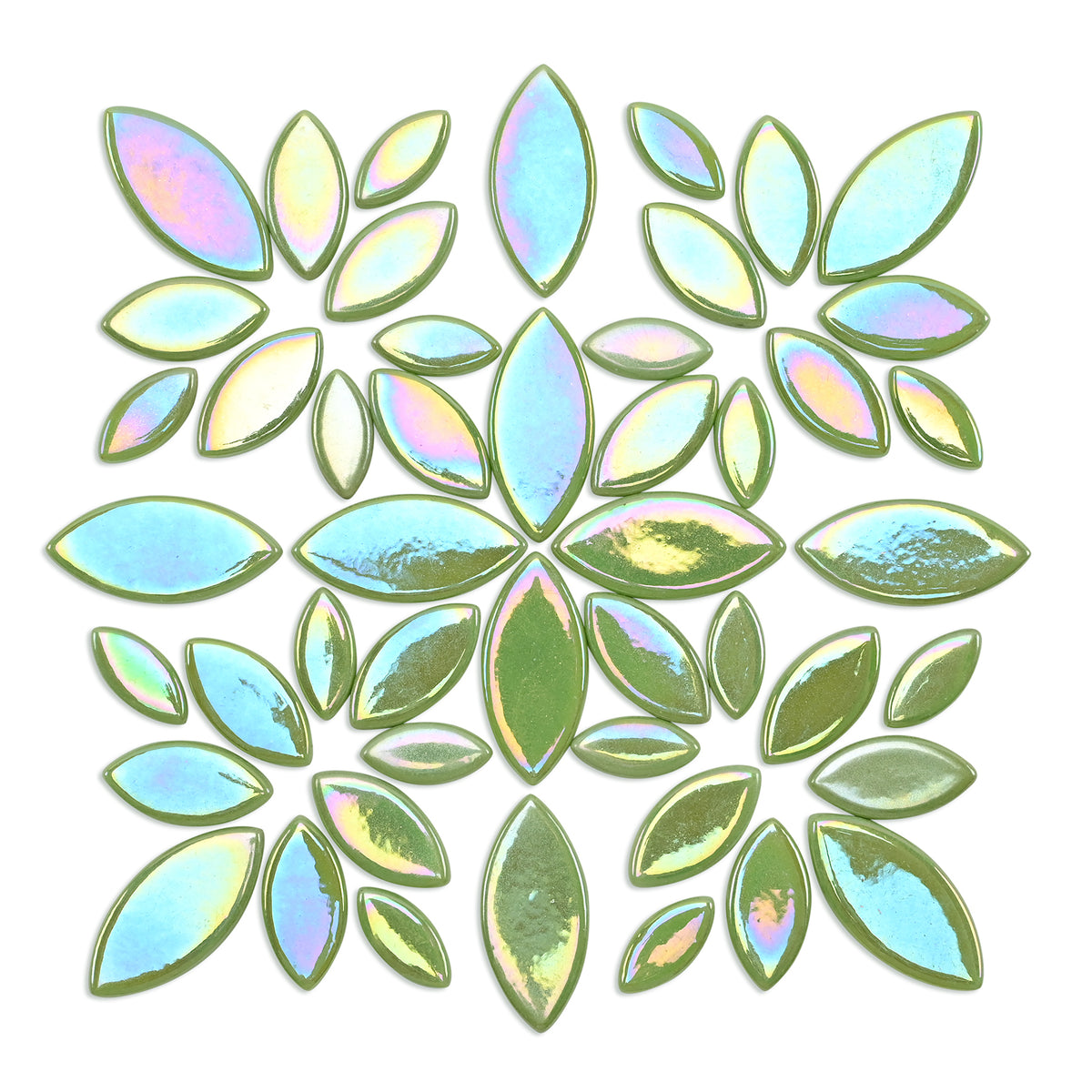 Green Iridised Leaf & Petal Shapes 250g