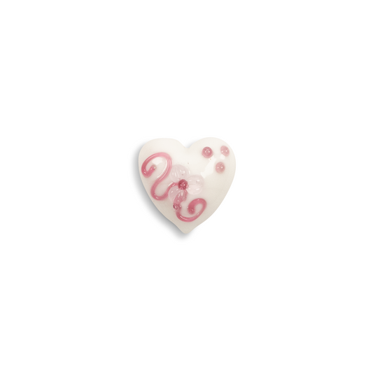 Valentines Day Dreamy Heart Handmade Glass Mosaic Embellishment - 1 pc