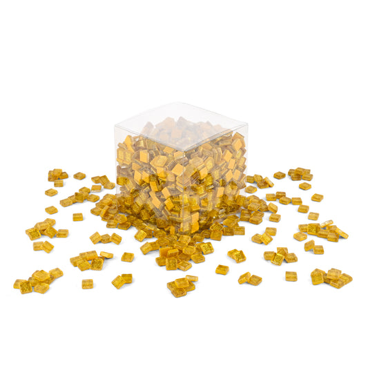 Honeycomb Glitter Gold Mosaic Glass Tiles 1Kg **School Bulk Buy**