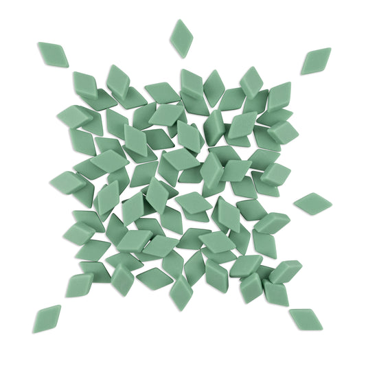 Jade Green Diamond Shape Glass Matte Finish Mosaic Tiles 250g