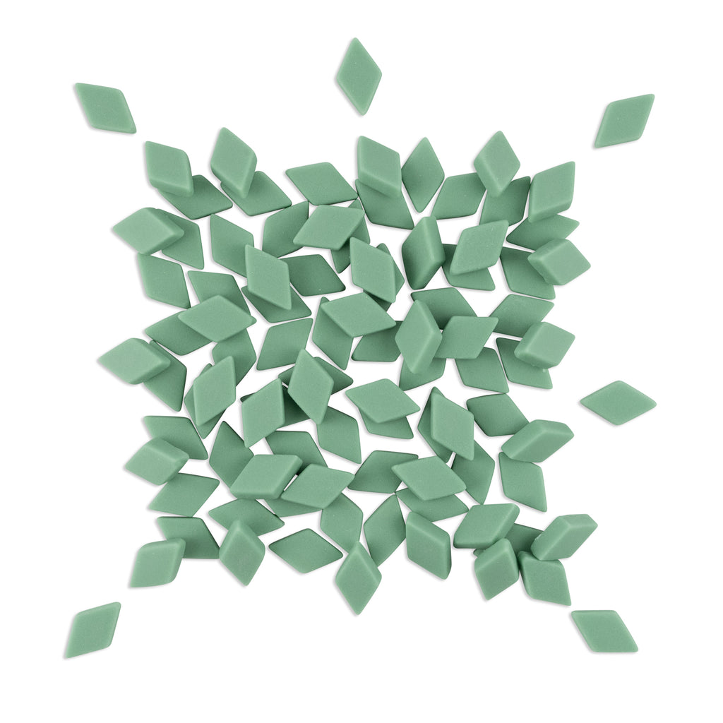 Jade Green Diamond Glass Matte Finish Mosaic Tiles 250g