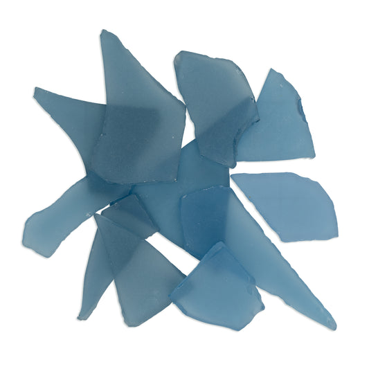 Translucent Blue Ocean Breeze Tumbled Glass 250g