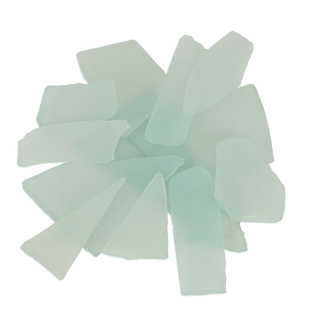 Translucent Pale Blue Ocean Breeze Tumbled Glass 250g