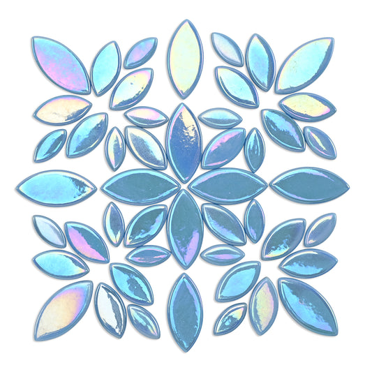 Light Blue Iridised Leaf & Petal Shapes 250g