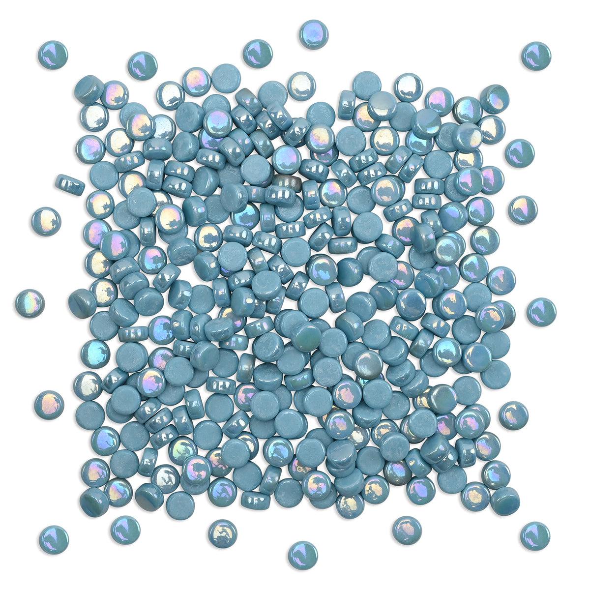 Light Blue Round Glass Dots 8mm Tiles 100g