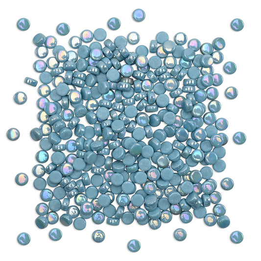 Light Blue Round Glass Dots 8mm Tiles 100g