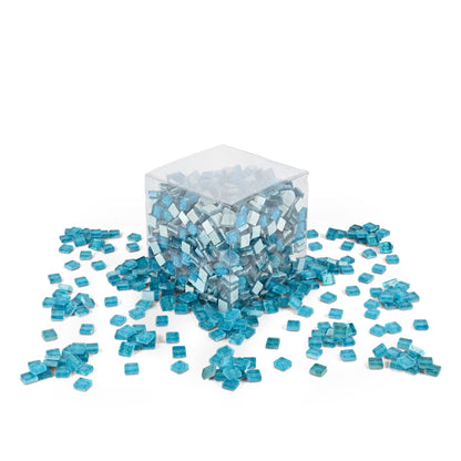 Blue Heaven Glitter Mosaic Glass Tiles 1Kg **School Bulk Buy**