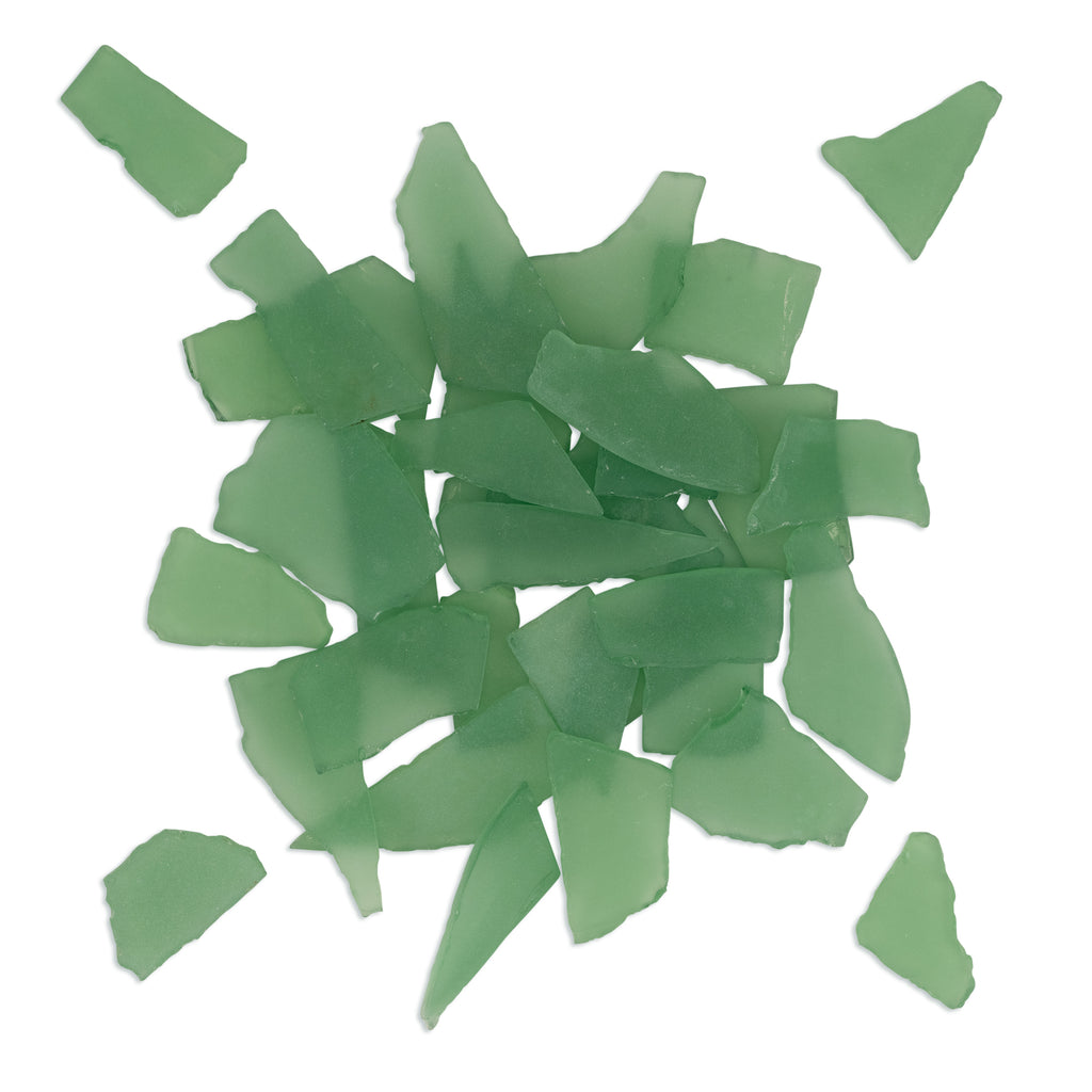 Green Tumbled Glass 250g - Smaller Pieces