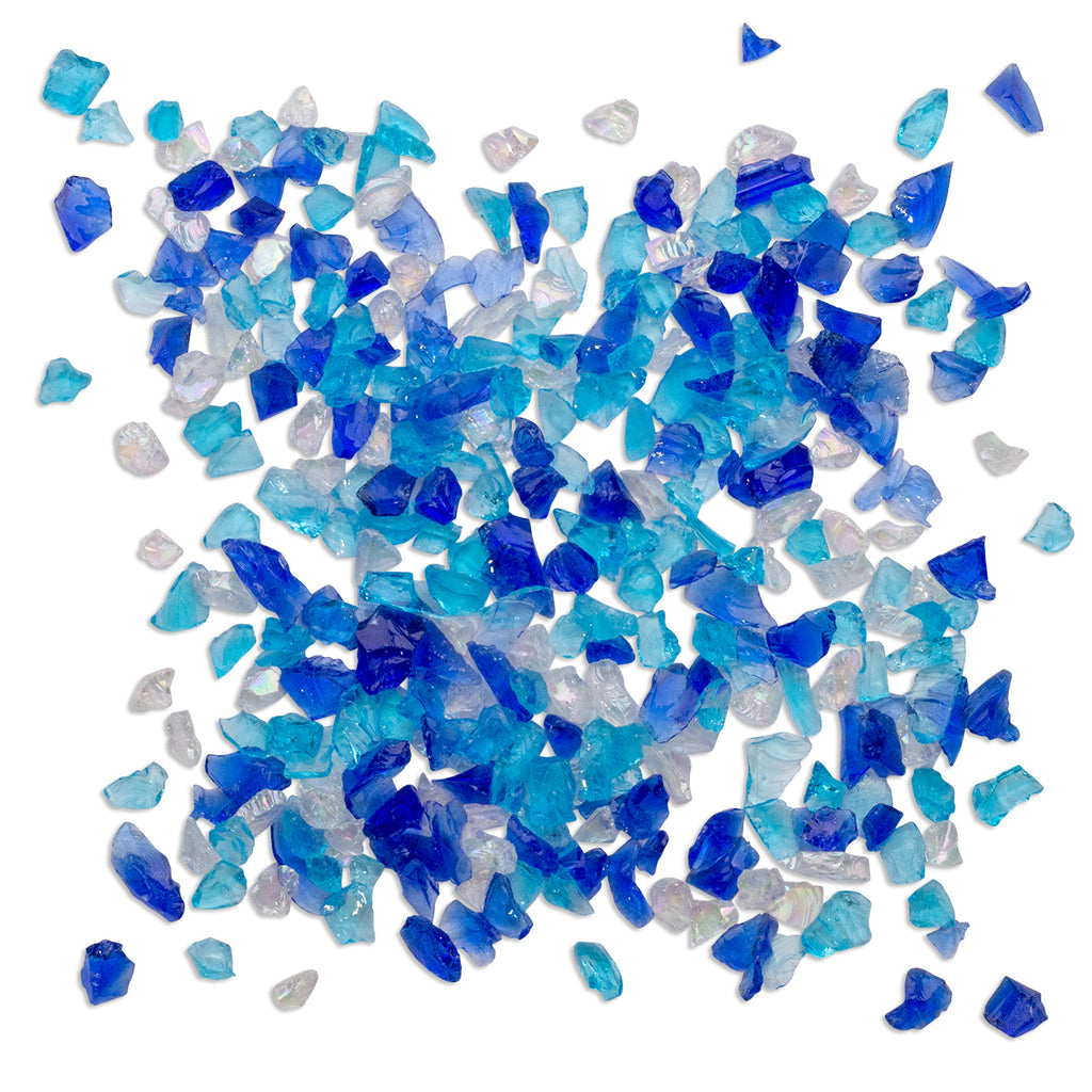 Mini Sapphire Crush Blue Mosaic Glass 250g 3-6mm