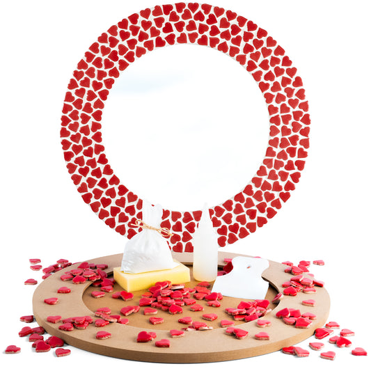 Queen of Hearts Mosaic Mirror Kit - Choose Your Colour