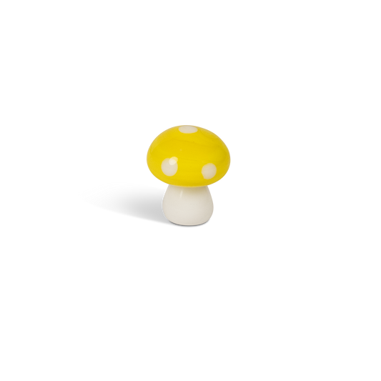 Yellow Mushroom Handmade Glass Mosaic Embellishment - 1 Pc