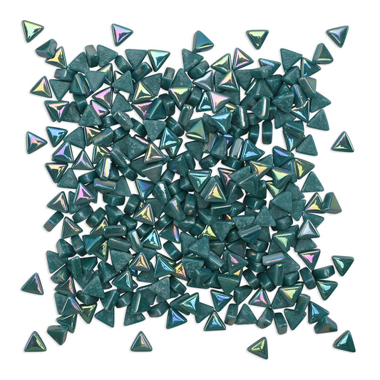 Teal Green Blue Mini Iridised Triangles 9mm Tiles 100g