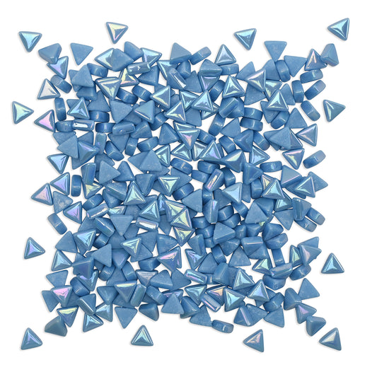 Light Blue Mini Iridised Triangles 9mm Tiles 250g