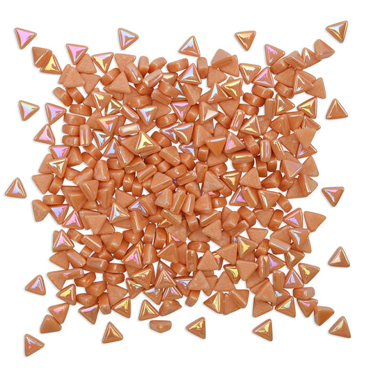 Orange Mini Iridised Triangles 9mm Tiles 100g