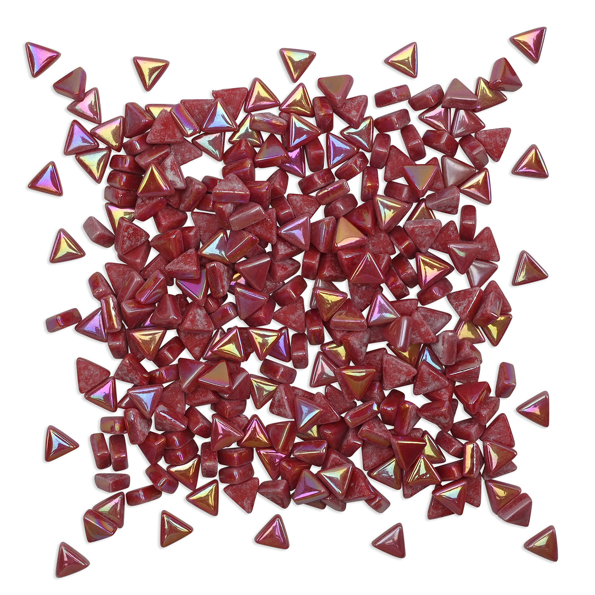 Red Mini Iridised Triangles 9mm Tiles 100g