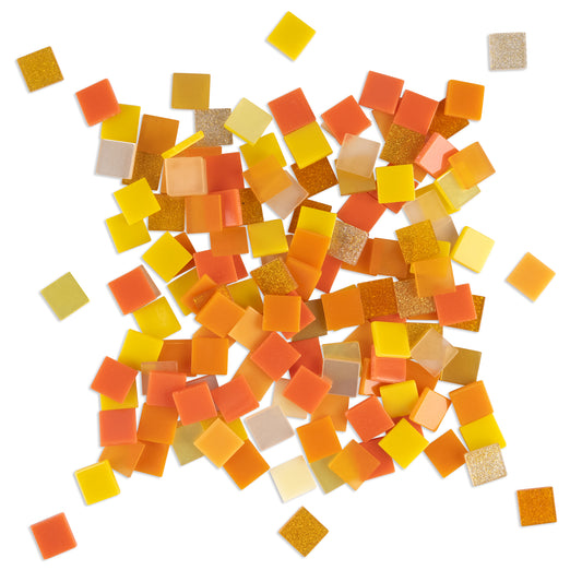 Resin Mosaic Tiles - Orange/Yellow Mix - 1000 Tiles