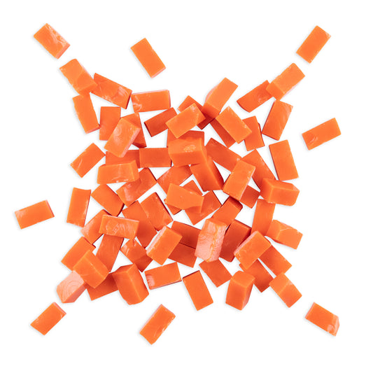 6013 Flame Orange Smalti Glass Brick Mosaic Tiles 250g