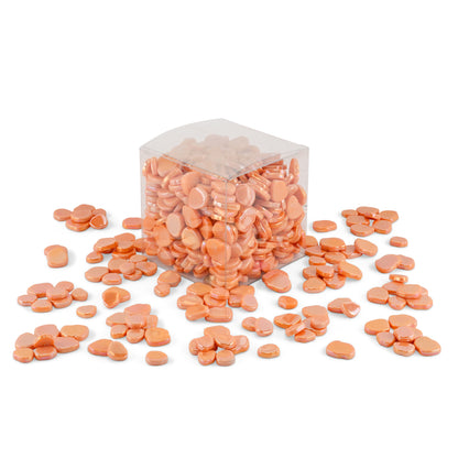 Orange Blossom Shaped Iridised Mixed Size Glass Pieces 1Kg **School Bulk Buy**