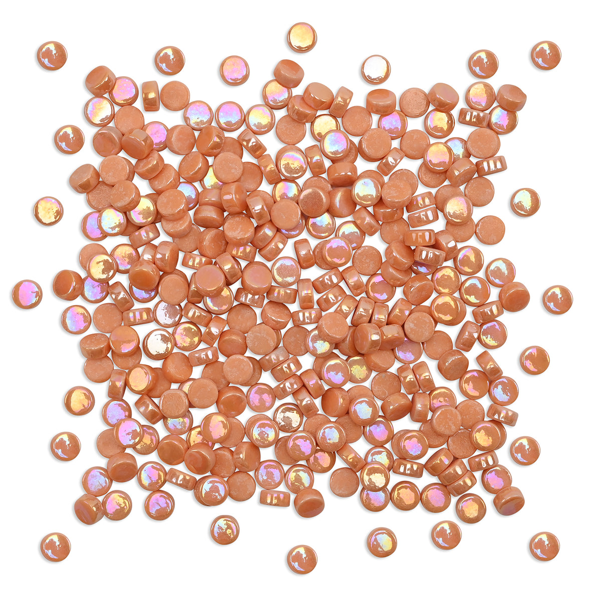 Orange Round Glass Dots 8mm Tiles 100g