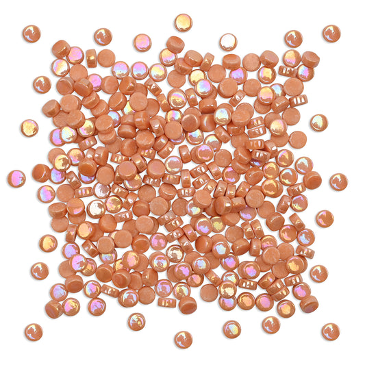 Orange Round Glass Dots 8mm Tiles 100g
