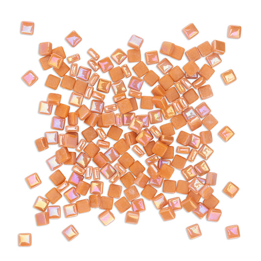 Orange Mini Iridised Glass Blocks Mosaic Tiles 250g