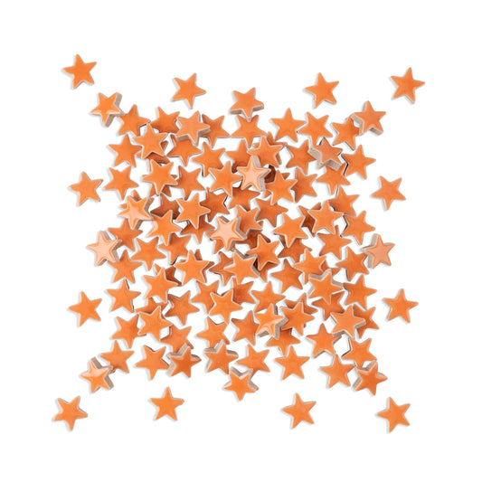 Orange Star Shaped Glazed Ceramic Tiles 70g