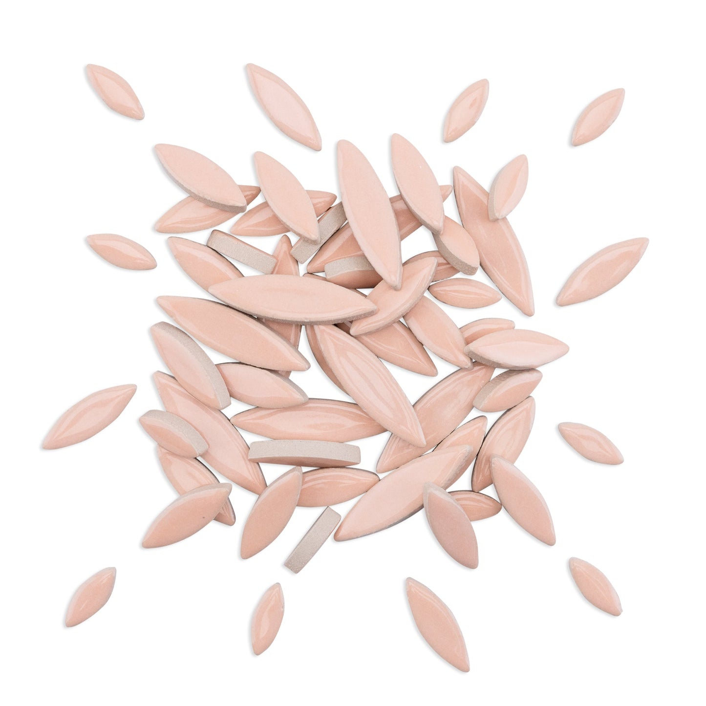 Pink Leaf Petal Shaped Ceramic Mosaic Tiles 250g