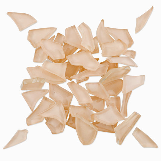 Peach Crackled *EXTRA LARGE* 250g Yellow Mosaic Glass Tile