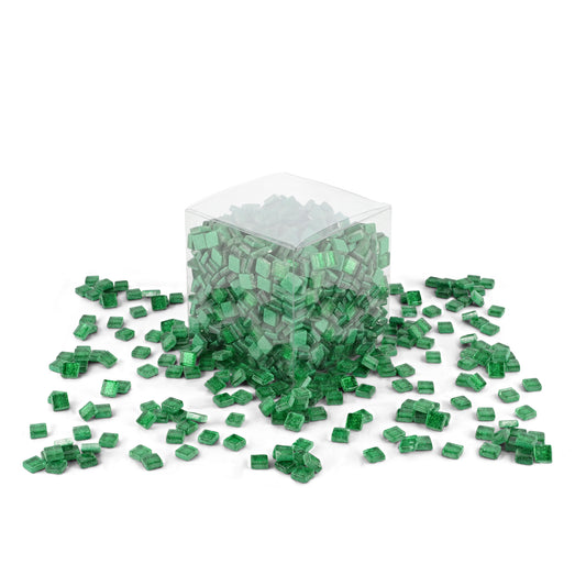 Peppermint Crackle Glitter Green Mosaic Glass Tiles 1Kg **School Bulk Buy**