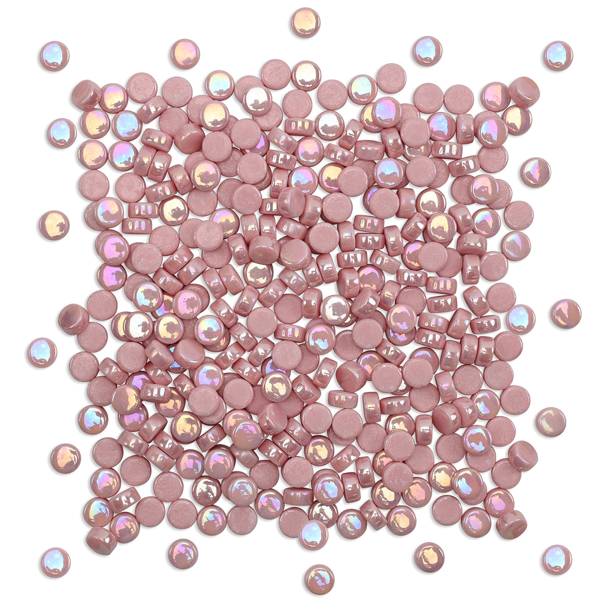 Pink Round Glass Dots 8mm Tiles 100g