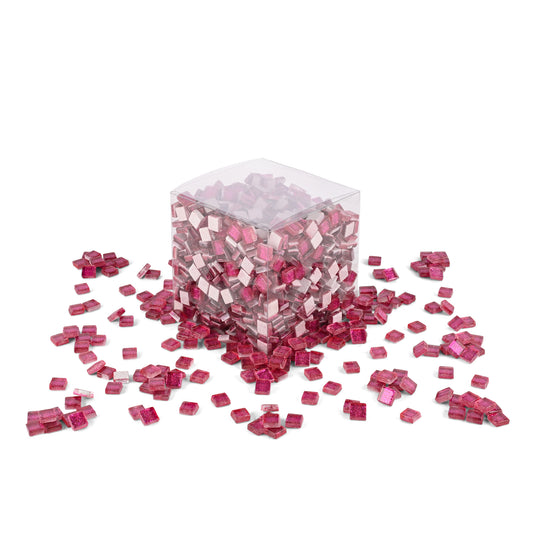 Fairy Floss Glitter Pink Mosaic Glass Tiles 1Kg **School Bulk Buy**