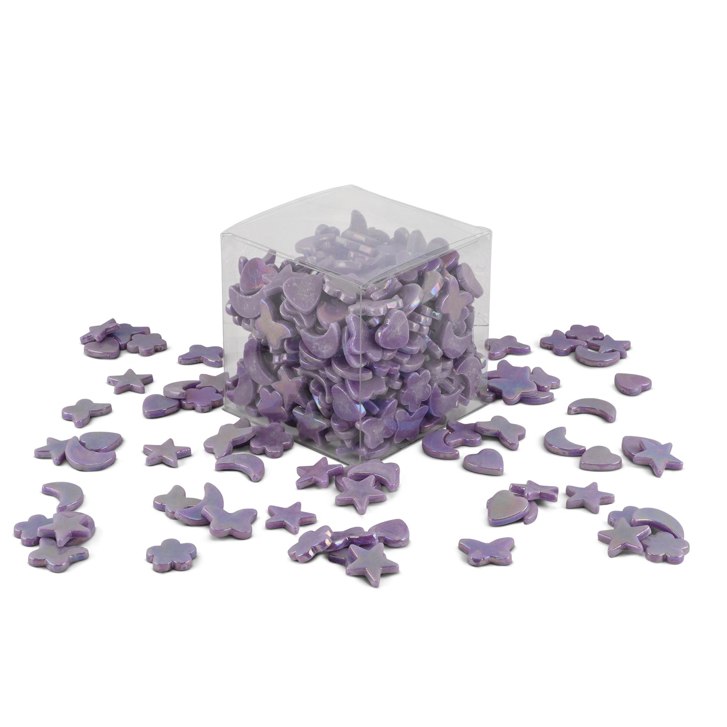 Purple Cutie Pie Iridised Assorted Glass Shapes 800g **School Bulk Buy**