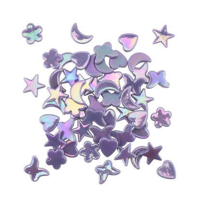 Purple Cutie Pie Iridised Assorted Glass Shapes 800g **School Bulk Buy**