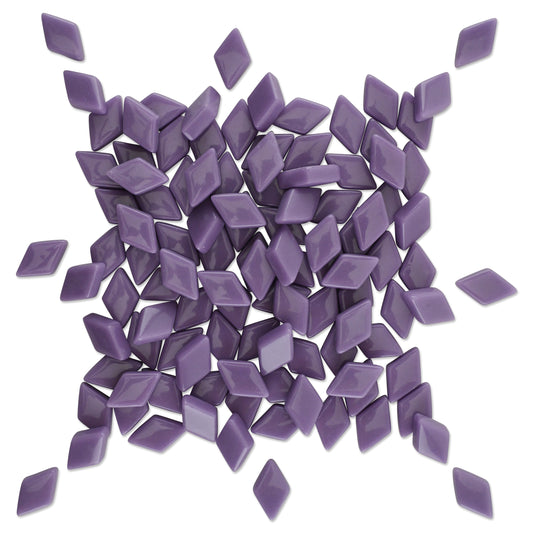 Purple Diamond Shape Glass Glossy Finish Mosaic Tiles 250g