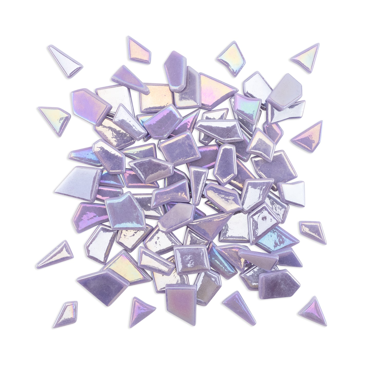Purple Irregular Shaped Iridised Glass Tiles 1Kg **School Bulk Buy**