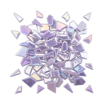 Purple Irregular Shaped Iridised Glass Tiles 1Kg **School Bulk Buy**