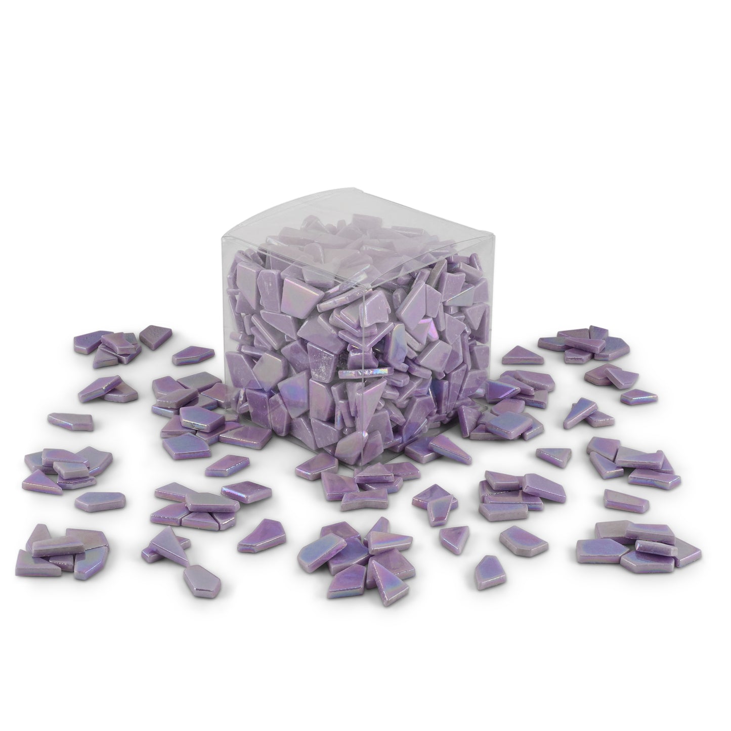 Purple Irregular Shaped Iridised Glass Tiles 1Kg **School Bulk Buy**