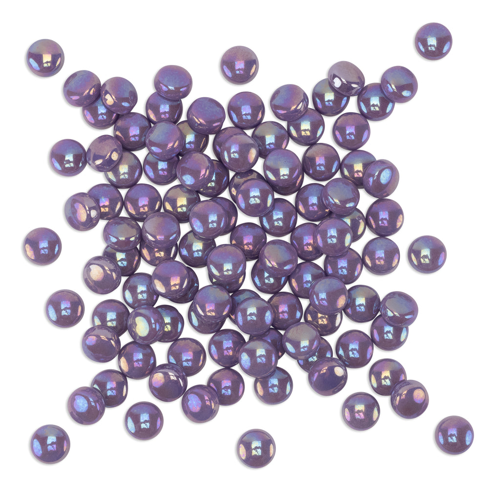 Purple Pearl Round Glass Tiles 250g
