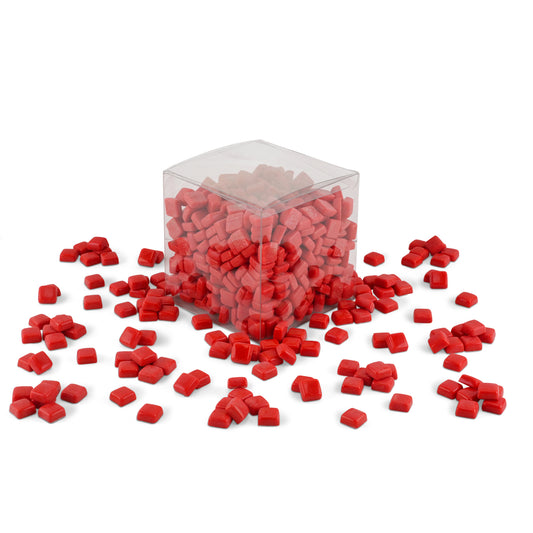 Red Glass Blocks 12mm Mosaic Tiles 1Kg **School Bulk Buy**