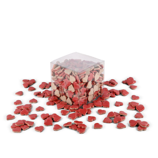 Red Heart Shaped Glazed Ceramic Tiles 800g **School Bulk Buy**