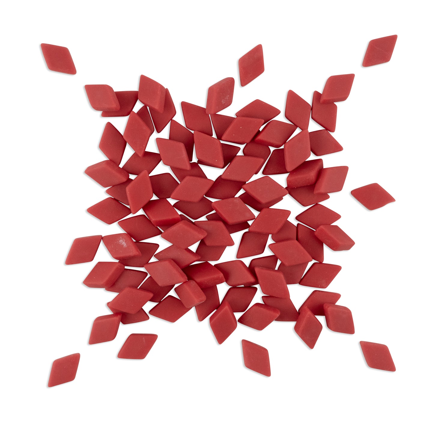 Red Diamond Shape Glass Matte Finish Mosaic Tiles 250g