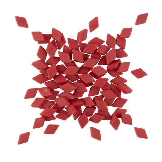 Red Diamond Shape Glass Matte Finish Mosaic Tiles 250g