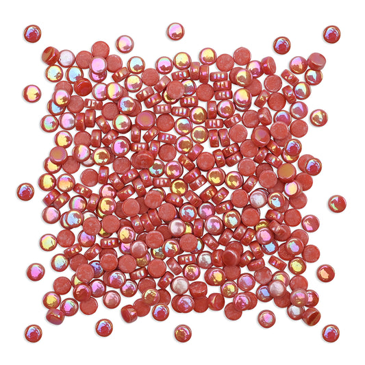 Red Round Glass Dots 8mm Tiles 100g