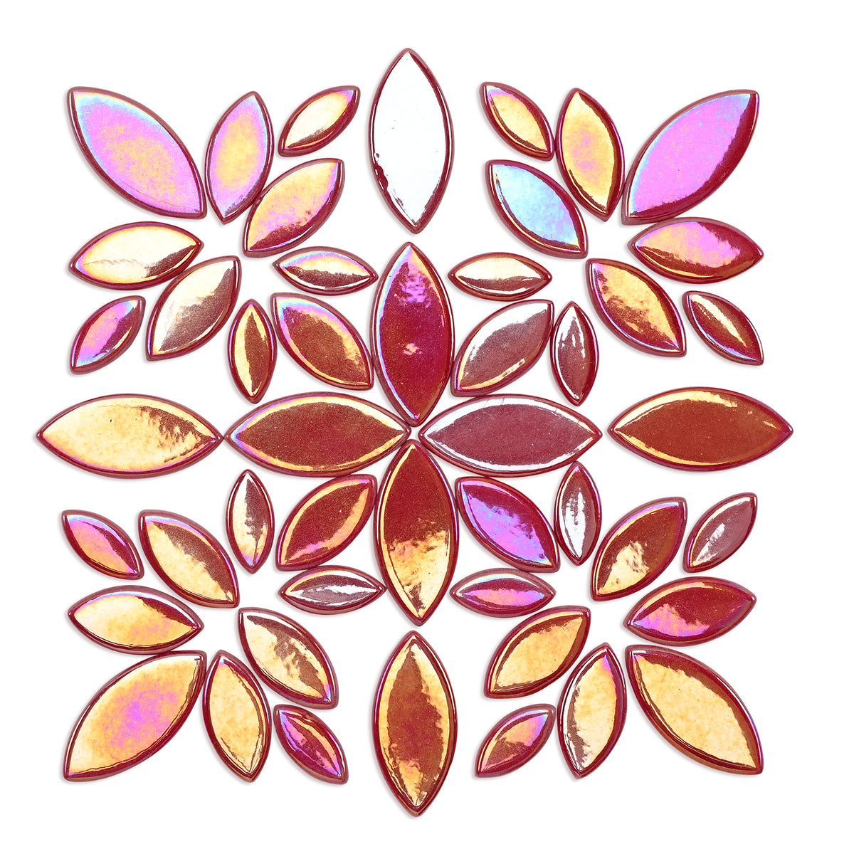 Red Iridised Leaf & Petal Shapes 250g