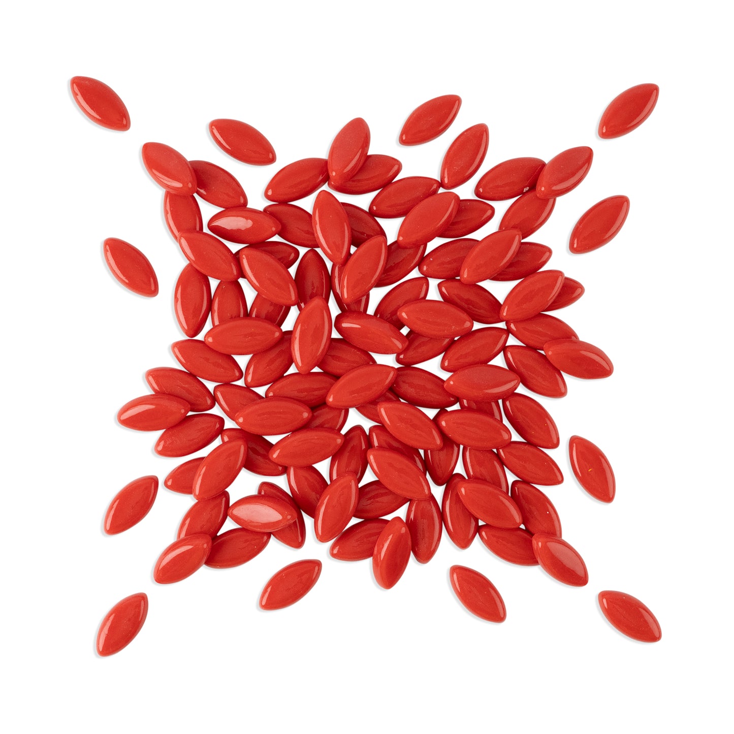 Red Flower Petal Shaped Mosaic Tiles 250g