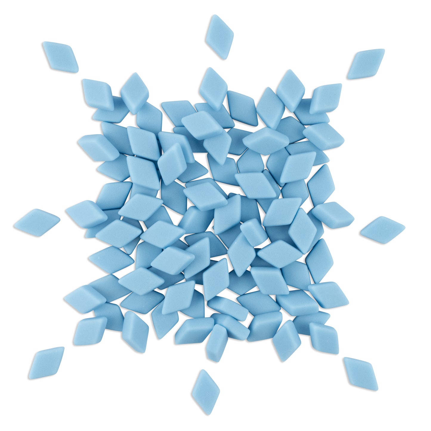 Sky Blue Diamond Shape Glass Matte Finish Mosaic Tiles 250g